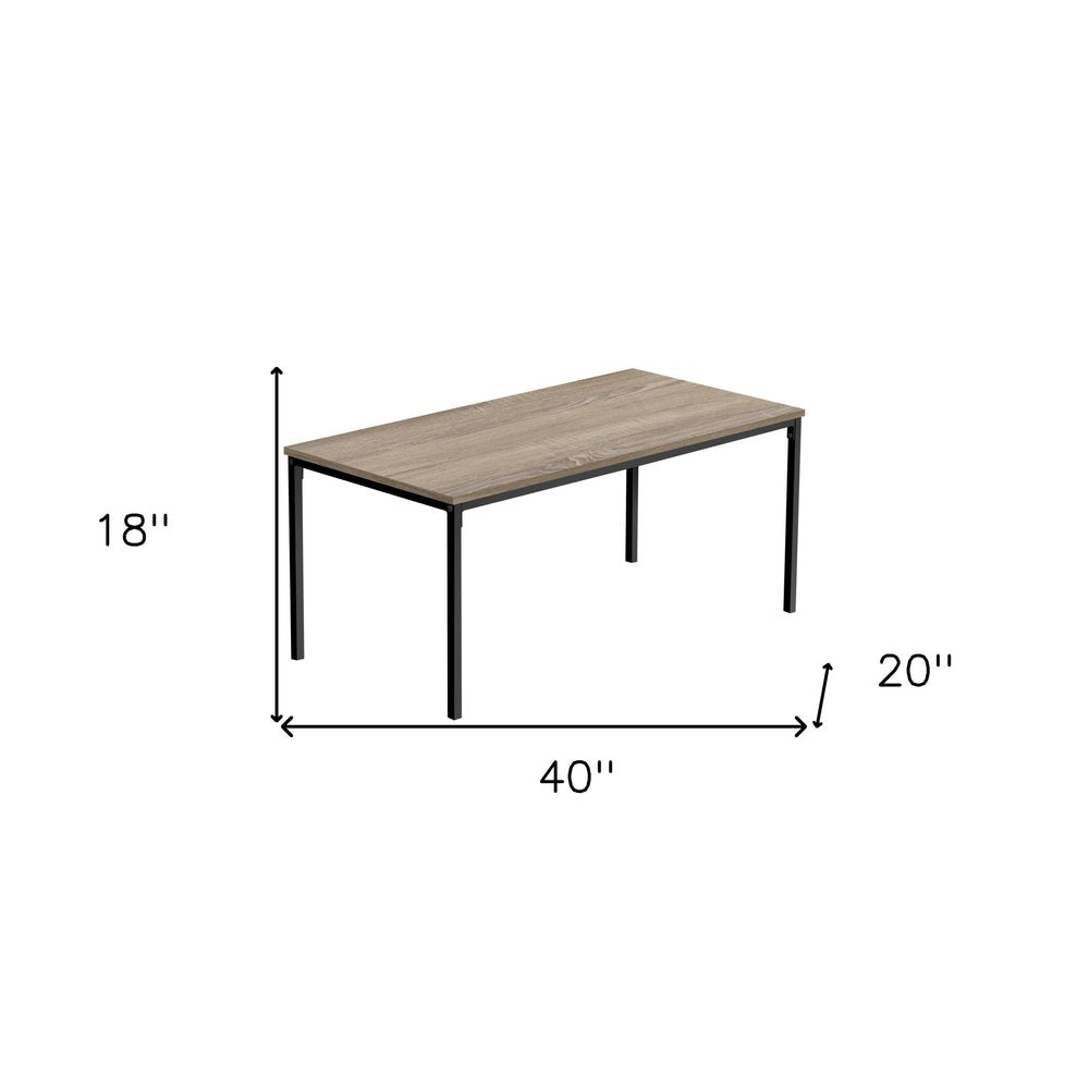 40" Taupe And Black Metal Coffee Table HomeRoots