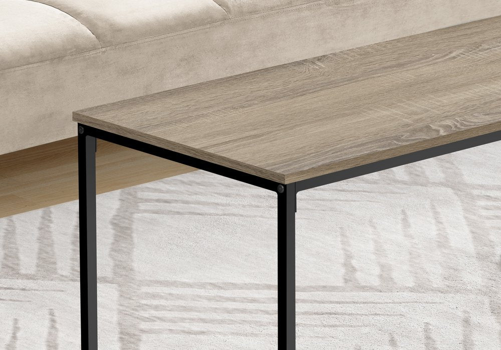 40" Taupe And Black Metal Coffee Table HomeRoots