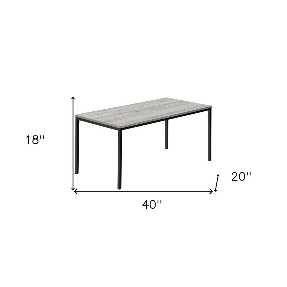 40" Gray And Black Wood And Metal Coffee Table HomeRoots