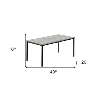 40" Gray And Black Wood And Metal Coffee Table HomeRoots