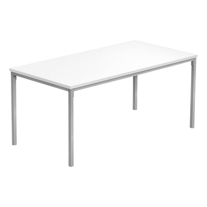 40" White And Silver Metal Coffee Table