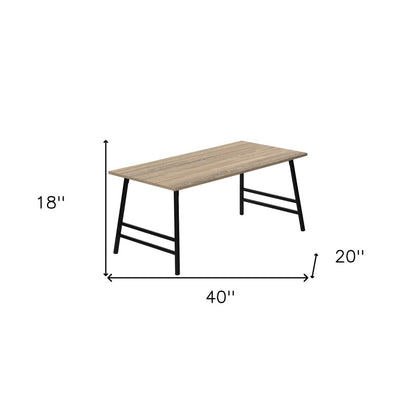 40" Taupe And Black Metal Coffee Table HomeRoots