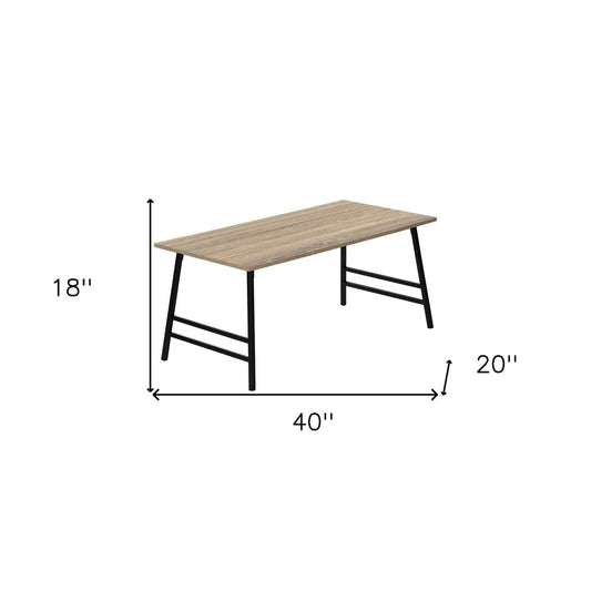 40" Taupe And Black Metal Coffee Table HomeRoots