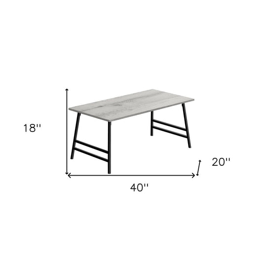 40" Gray And Black Metal Coffee Table HomeRoots