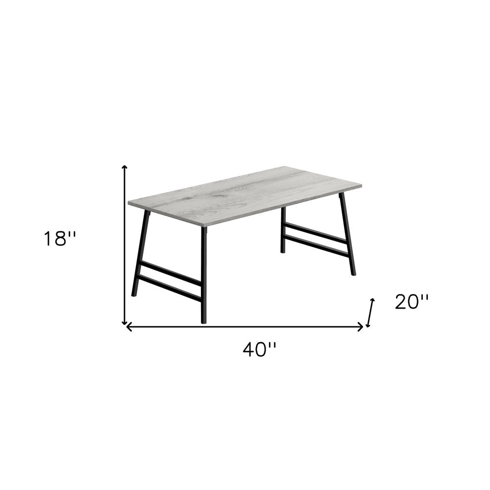 40" Gray And Black Metal Coffee Table HomeRoots