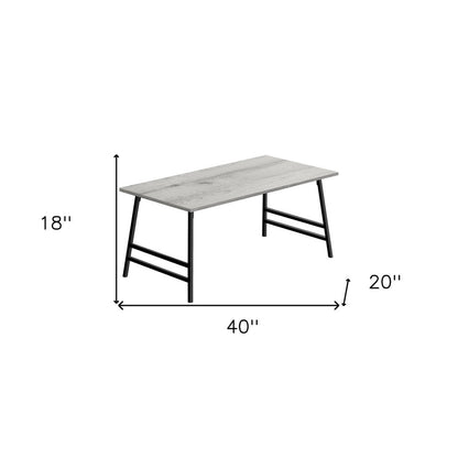 40" Gray And Black Metal Coffee Table HomeRoots