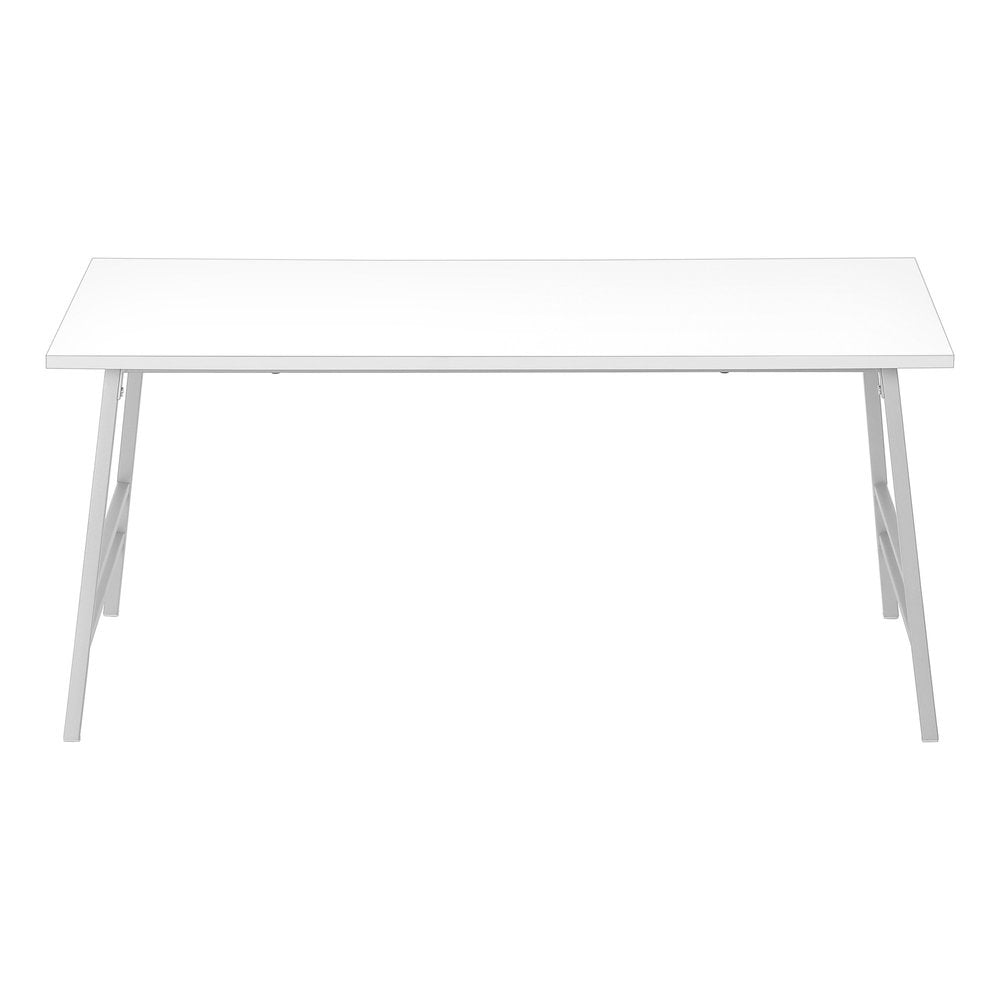 40" White And Silver Wood And Metal Coffee Table HomeRoots