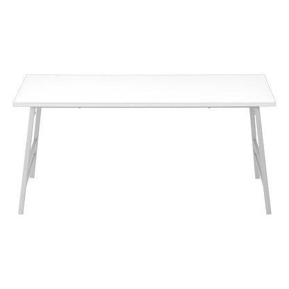 40" White And Silver Wood And Metal Coffee Table HomeRoots