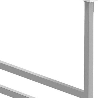 40" White And Silver Wood And Metal Coffee Table HomeRoots