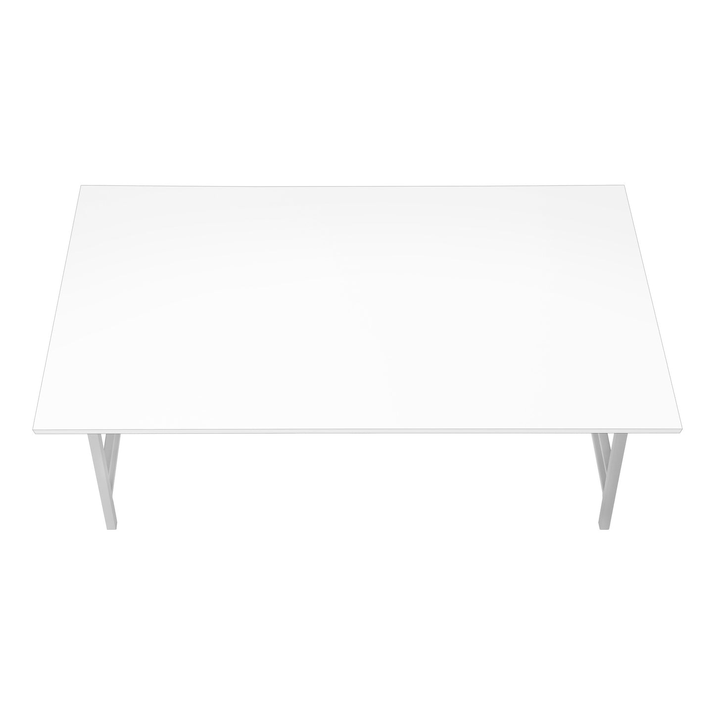 40" White And Silver Wood And Metal Coffee Table