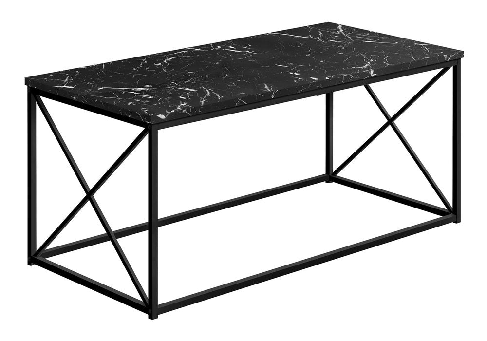 41" Black Wood And Metal Coffee Table HomeRoots
