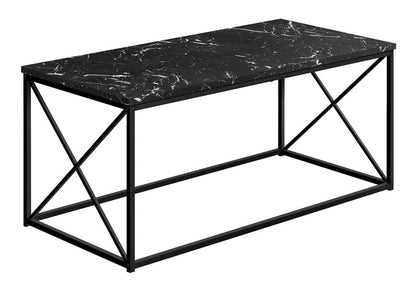 41" Black Wood And Metal Coffee Table HomeRoots