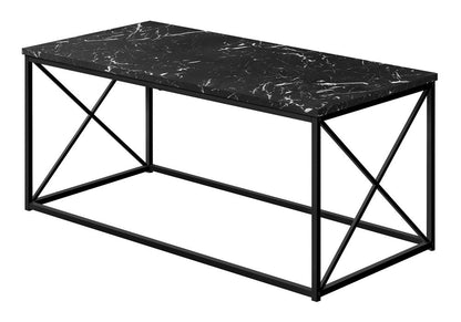 41" Black Wood And Metal Coffee Table HomeRoots