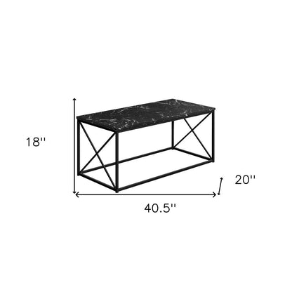 41" Black Wood And Metal Coffee Table HomeRoots