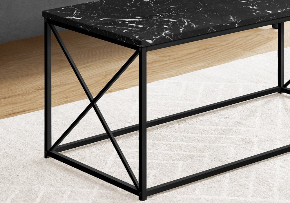 41" Black Wood And Metal Coffee Table HomeRoots