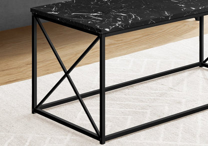 41" Black Wood And Metal Coffee Table HomeRoots