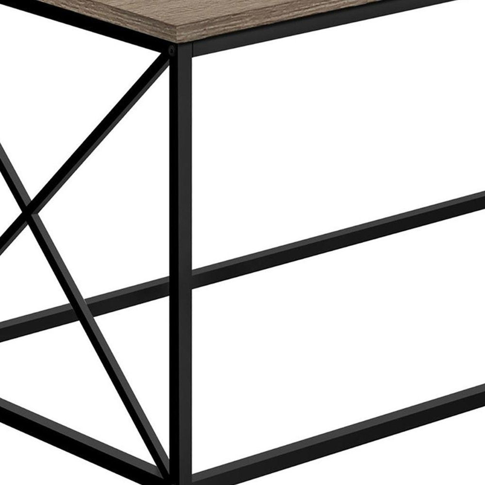 41" Taupe And Black Metal Coffee Table HomeRoots