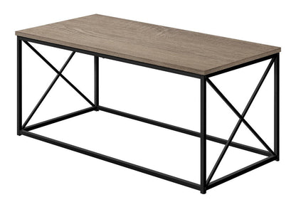 41" Taupe And Black Metal Coffee Table HomeRoots