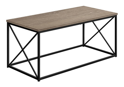 41" Taupe And Black Metal Coffee Table HomeRoots