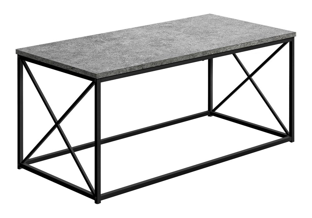 41" Gray And Black Wood And Metal Coffee Table HomeRoots