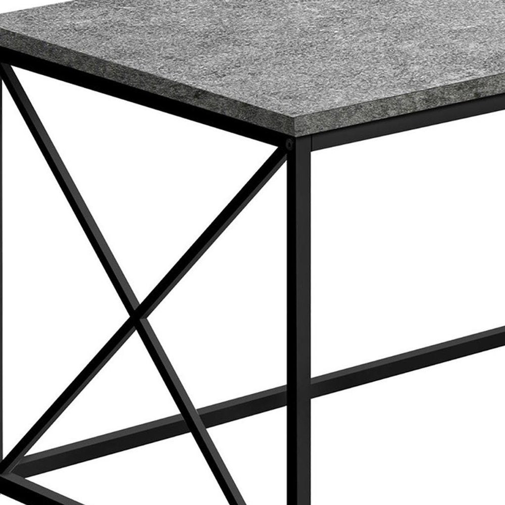 41" Gray And Black Wood And Metal Coffee Table HomeRoots