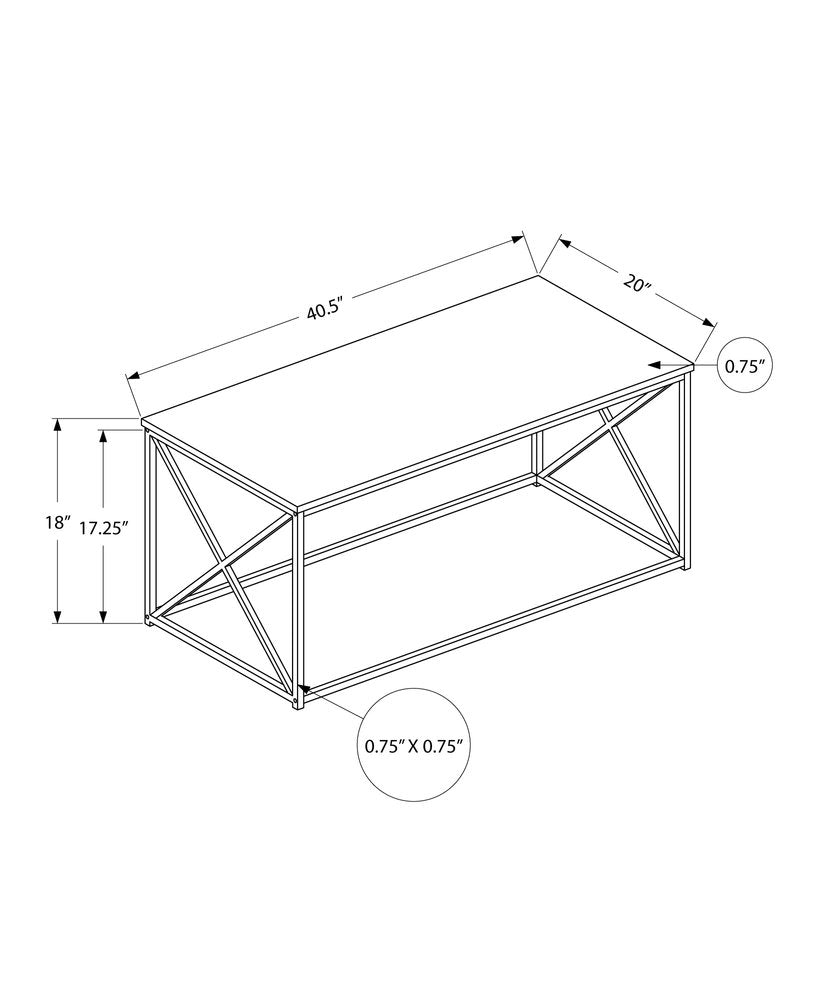 41" Gray And Black Wood And Metal Coffee Table HomeRoots