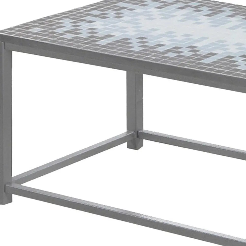 42" Gray Metal Coffee Table HomeRoots