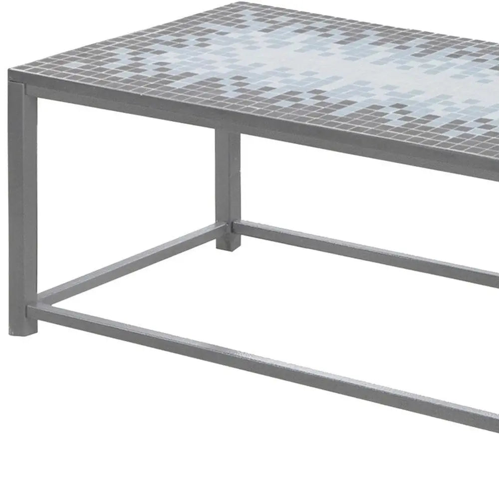 42" Gray Metal Coffee Table HomeRoots