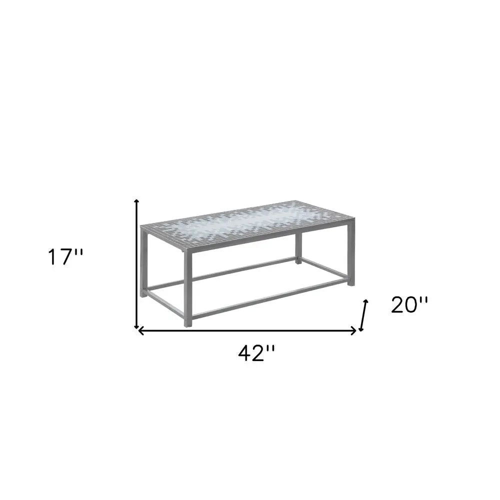 42" Gray Metal Coffee Table HomeRoots