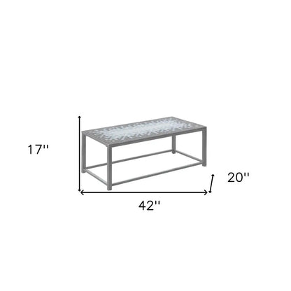 42" Gray Metal Coffee Table HomeRoots