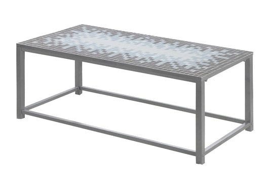 42" Gray Metal Coffee Table