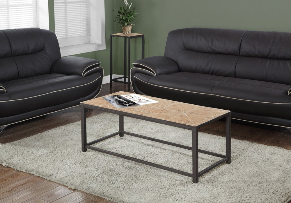 42" Brown Metal Coffee Table HomeRoots
