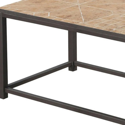 42" Brown Metal Coffee Table HomeRoots