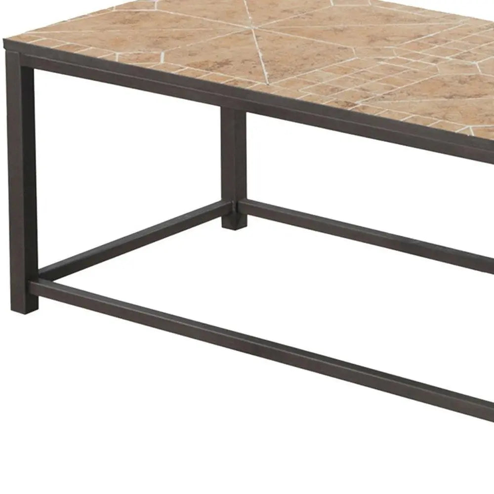 42" Brown Metal Coffee Table HomeRoots
