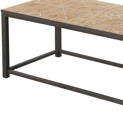 42" Brown Metal Coffee Table HomeRoots