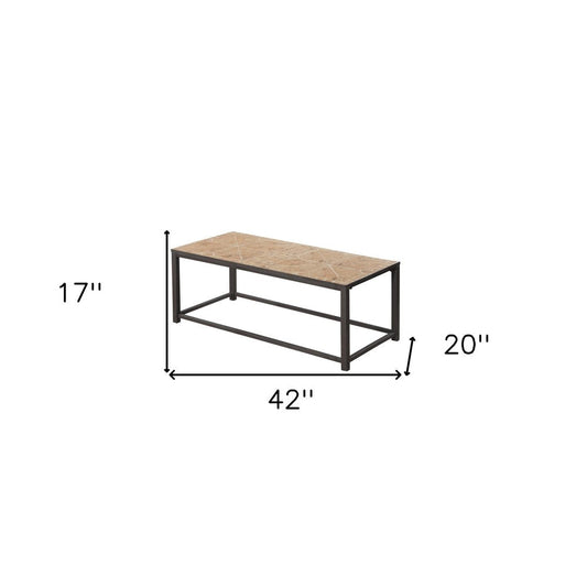 42" Brown Metal Coffee Table HomeRoots