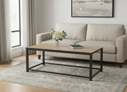 42" Brown Metal Coffee Table HomeRoots