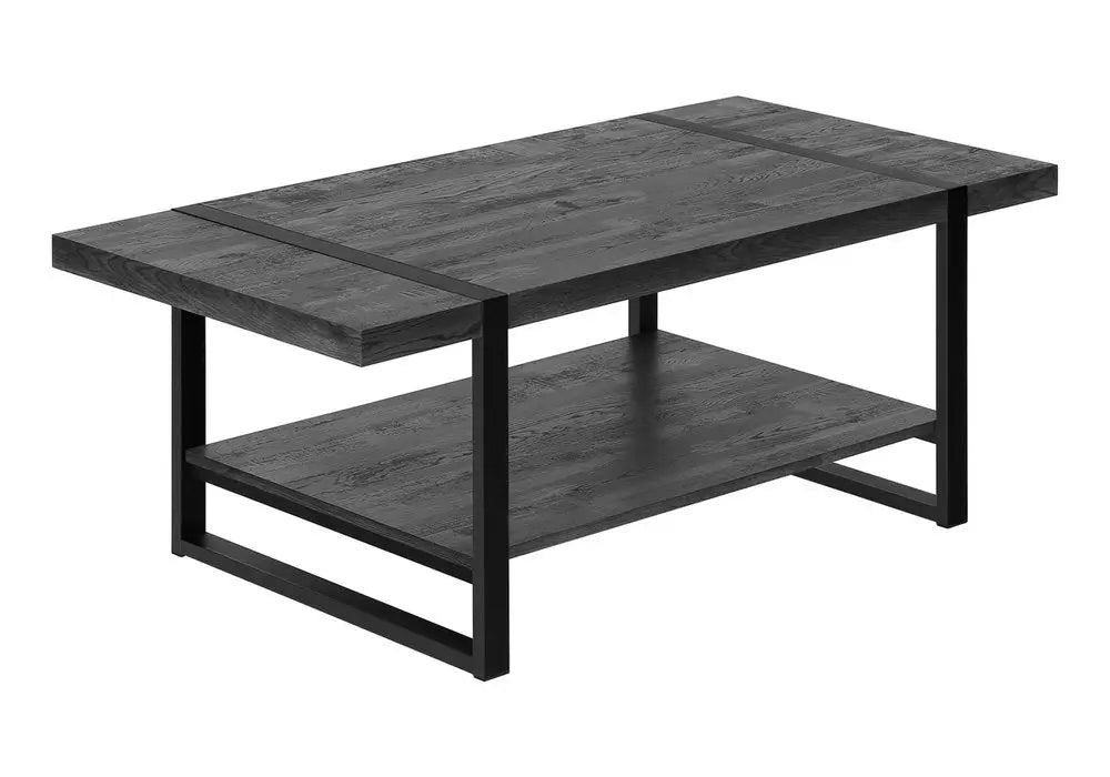 47" Black Coffee Table With Shelf HomeRoots
