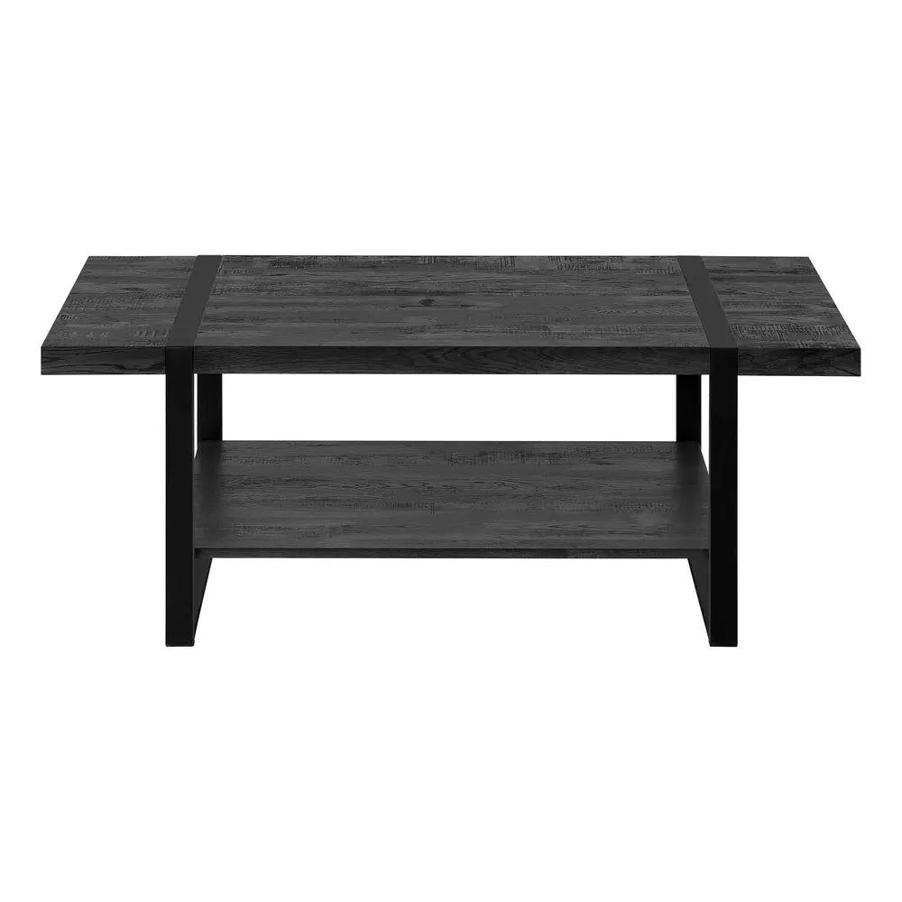 47" Black Coffee Table With Shelf HomeRoots
