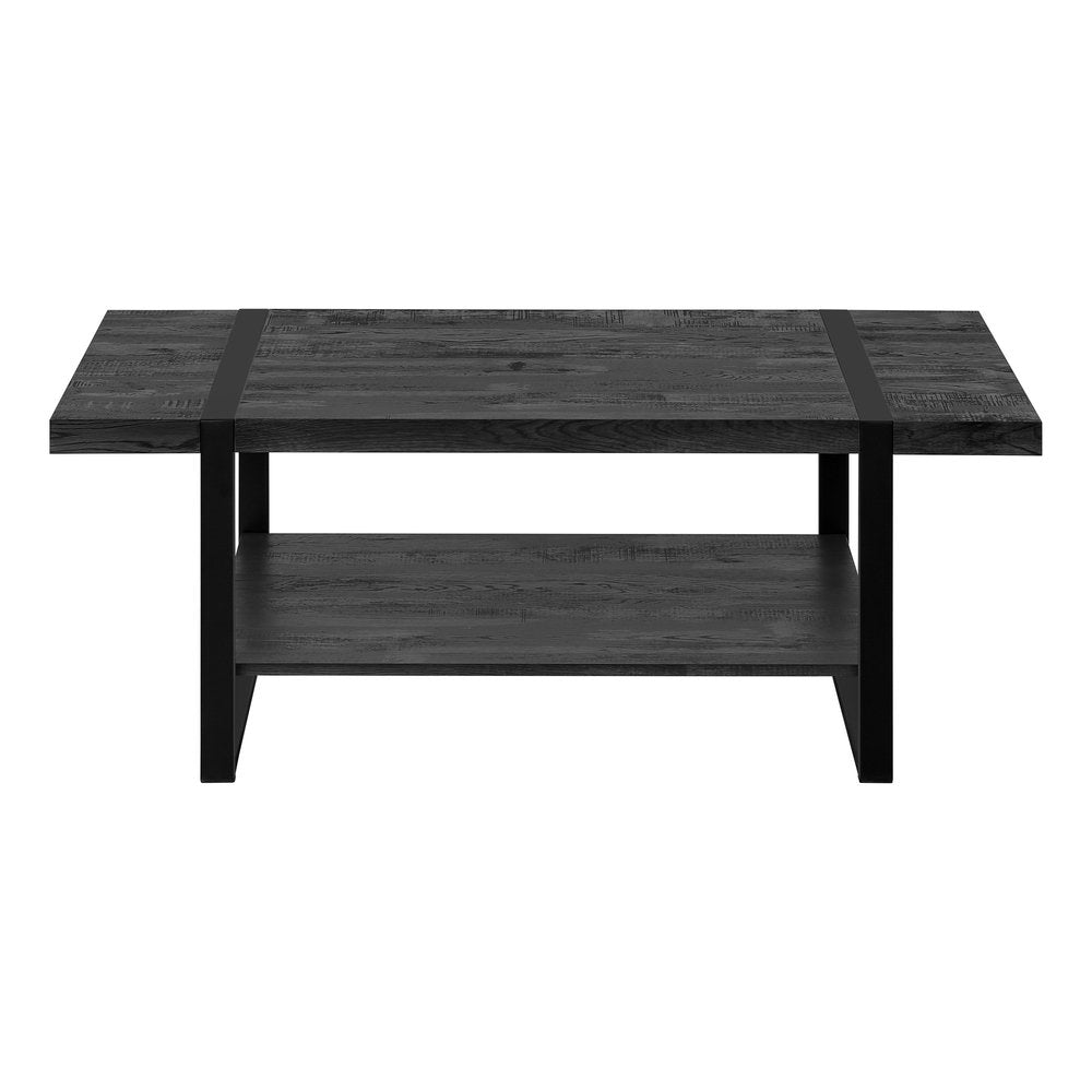 47" Black Coffee Table With Shelf HomeRoots