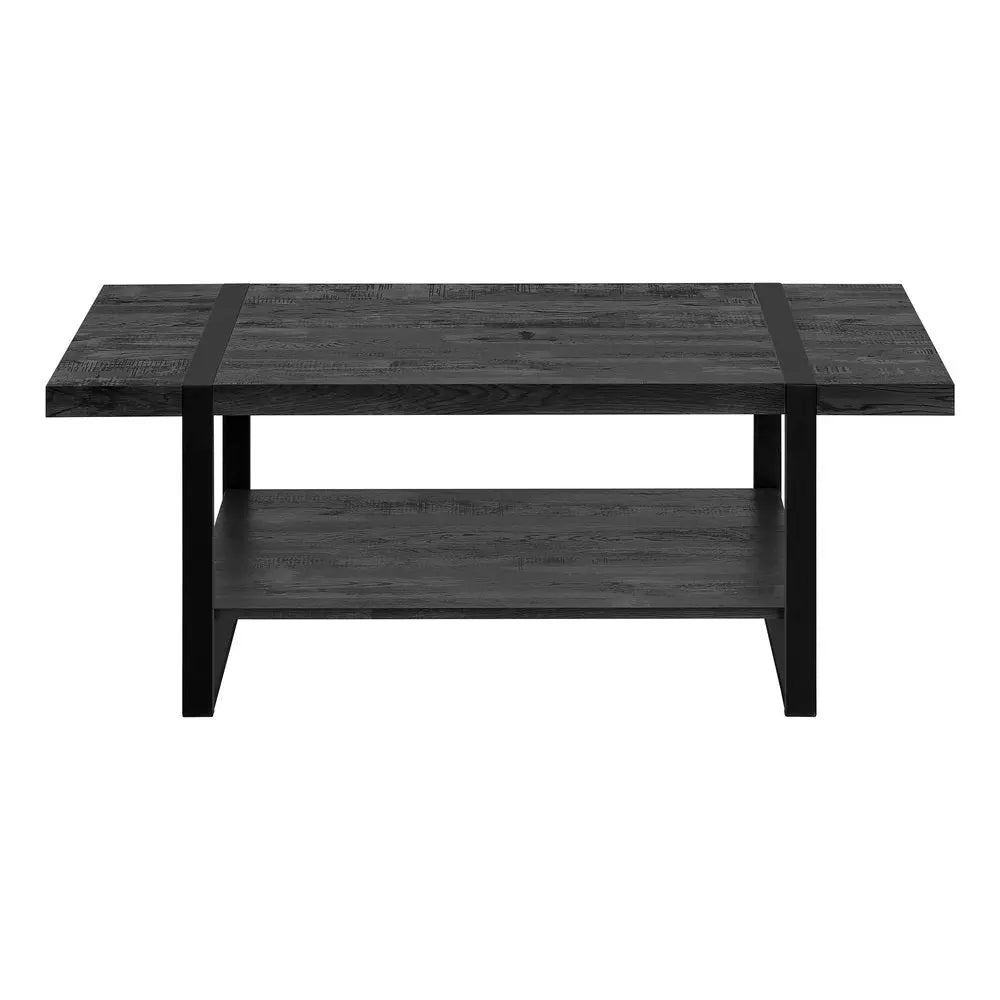 47" Black Coffee Table With Shelf HomeRoots