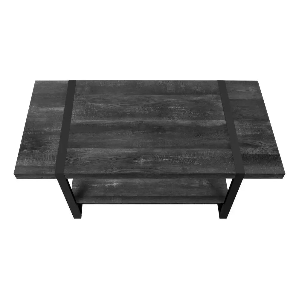 47" Black Coffee Table With Shelf HomeRoots