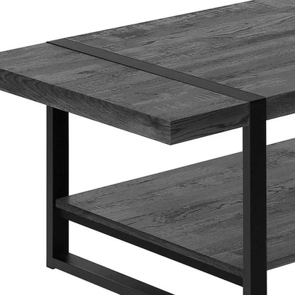 47" Black Coffee Table With Shelf HomeRoots