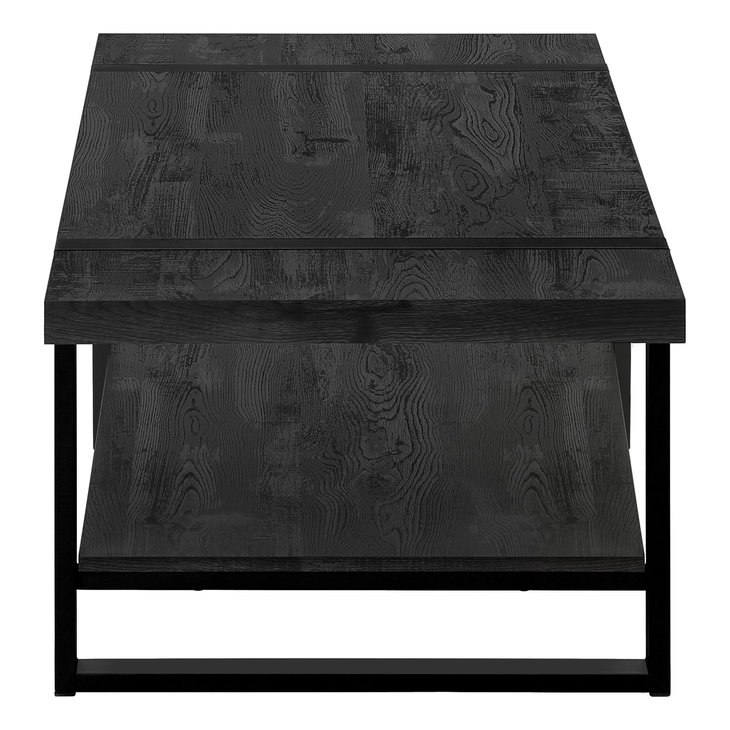 47" Black Coffee Table With Shelf