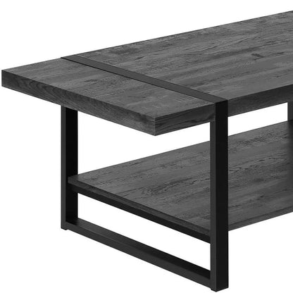 47" Black Coffee Table With Shelf HomeRoots