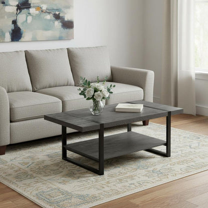 47" Black Coffee Table With Shelf HomeRoots
