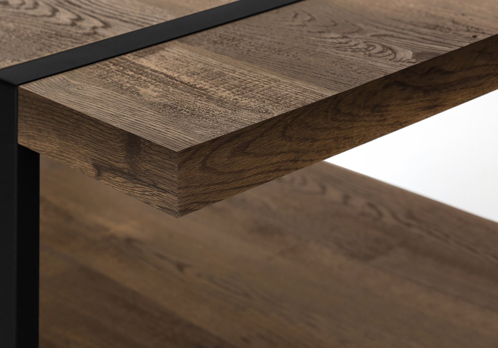 47" Brown And Black Wood Coffee Table With Shelf HomeRoots