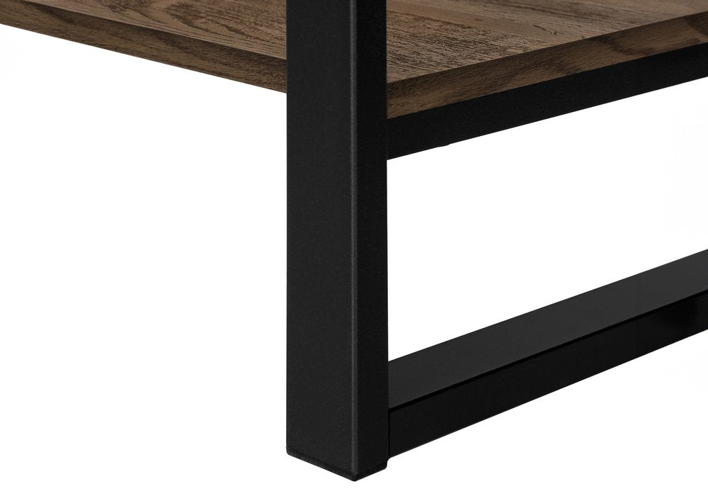 47" Brown And Black Wood Coffee Table With Shelf HomeRoots