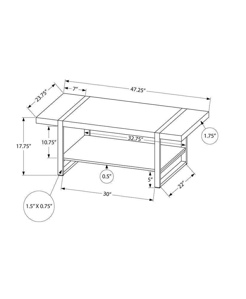 47" Brown And Black Wood Coffee Table With Shelf HomeRoots