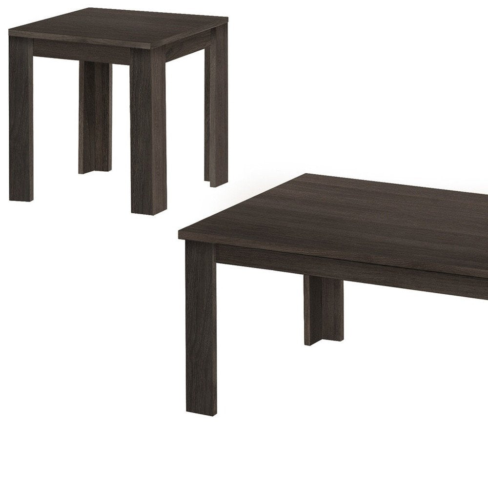 Set of Three 44" Oak Coffee Table HomeRoots